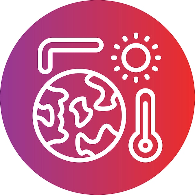 Estilo del icono del calentamiento global