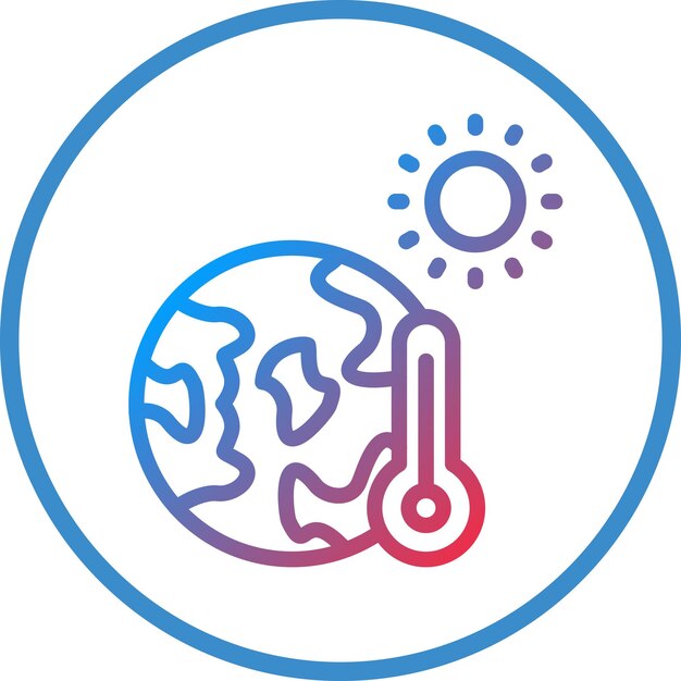 Estilo del icono del calentamiento global