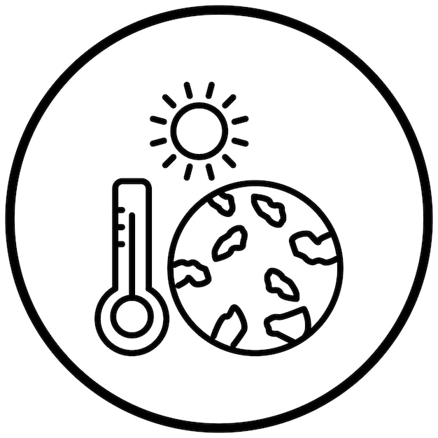 Estilo del icono del calentamiento global