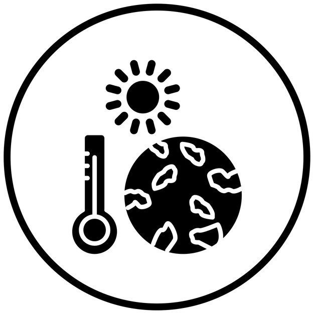 Estilo del icono del calentamiento global