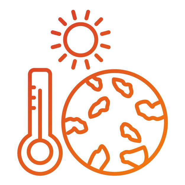 Estilo del icono del calentamiento global
