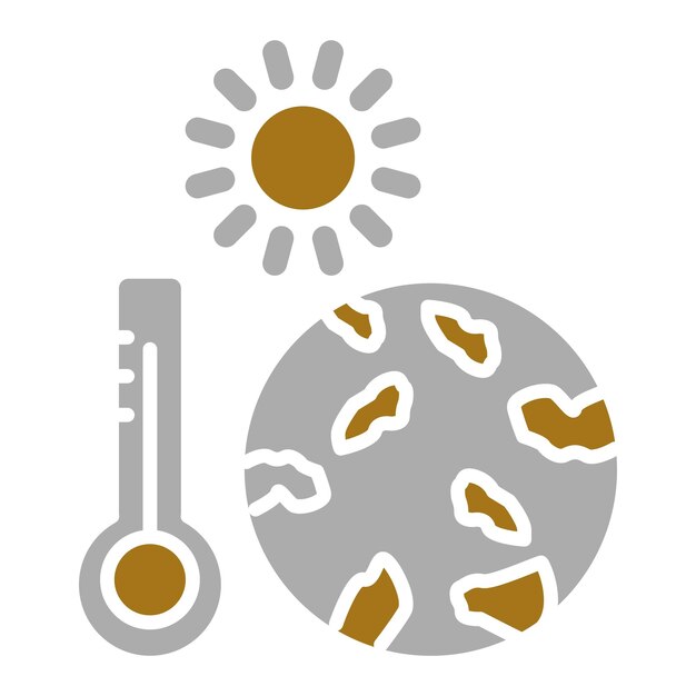 Estilo del icono del calentamiento global