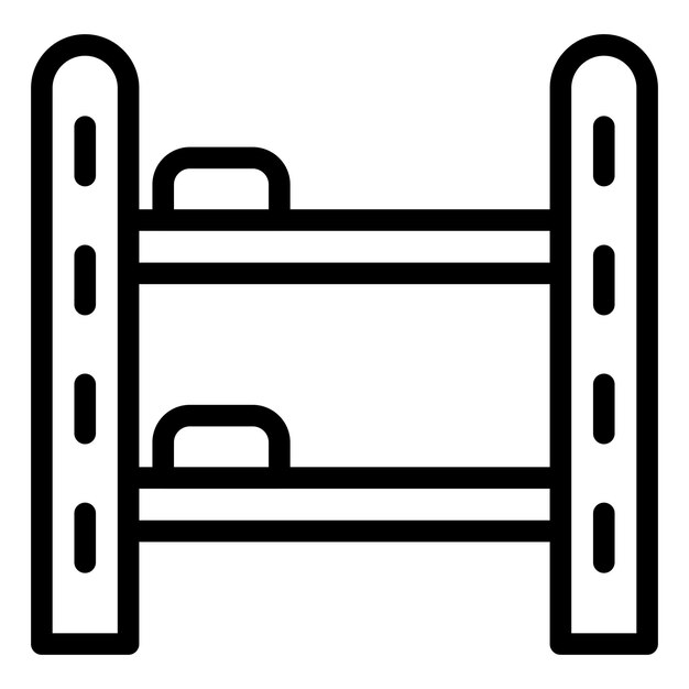 Estilo del icono de la cama de cubierta de diseño vectorial