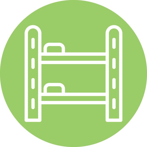 Estilo del icono de la cama de cubierta de diseño vectorial