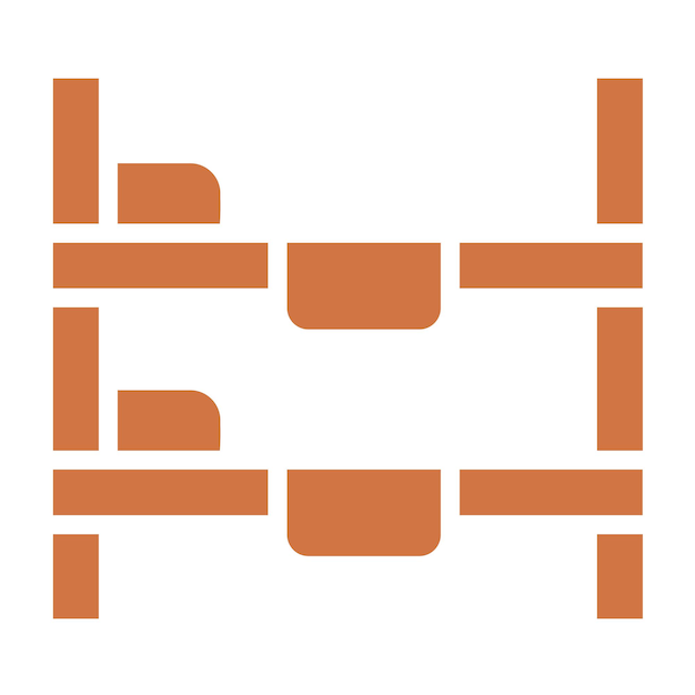 Estilo del icono de la cama de cubierta de diseño vectorial