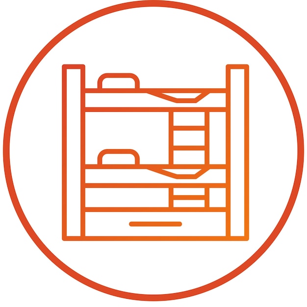 Estilo del icono de la cama de cubierta de diseño vectorial