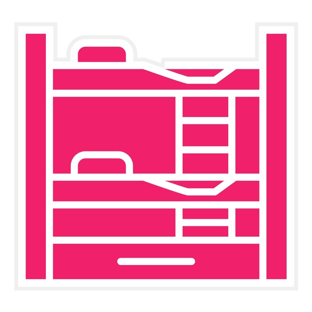 Estilo del icono de la cama de cubierta de diseño vectorial