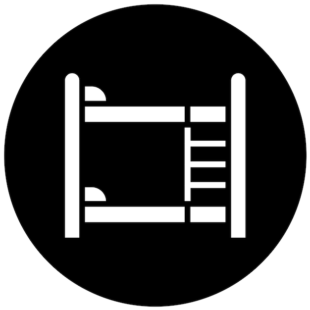 Estilo del icono de la cama de cubierta de diseño vectorial