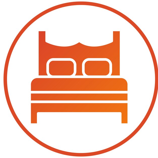 Estilo de icono de cama de diseño vectorial