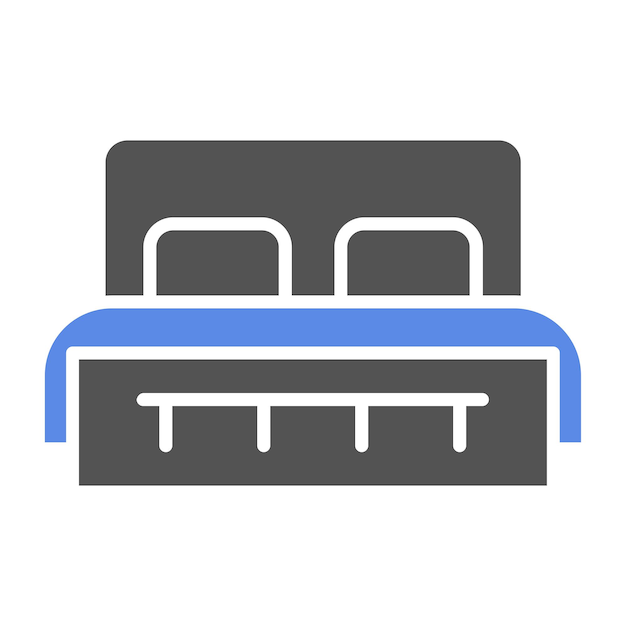 Estilo de icono de cama de diseño vectorial