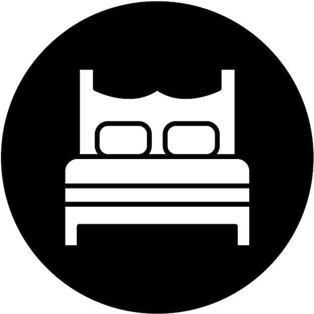 Estilo de icono de cama de diseño vectorial