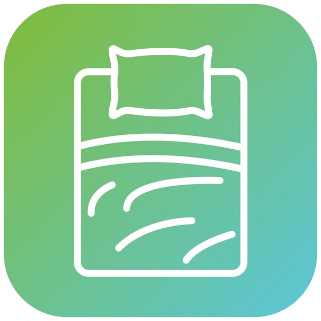 Estilo del icono de la cama de microfibra de diseño vectorial