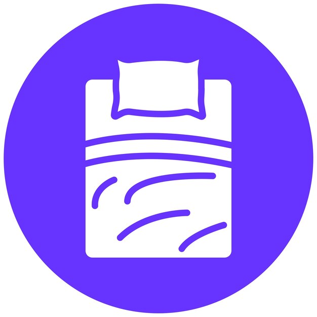 Estilo del icono de la cama de microfibra de diseño vectorial