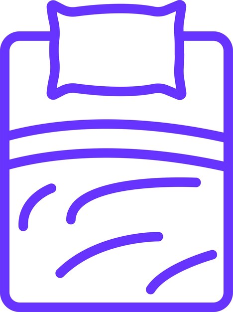 Estilo del icono de la cama de microfibra de diseño vectorial