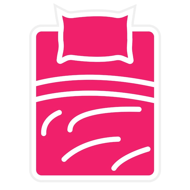 Estilo del icono de la cama de microfibra de diseño vectorial