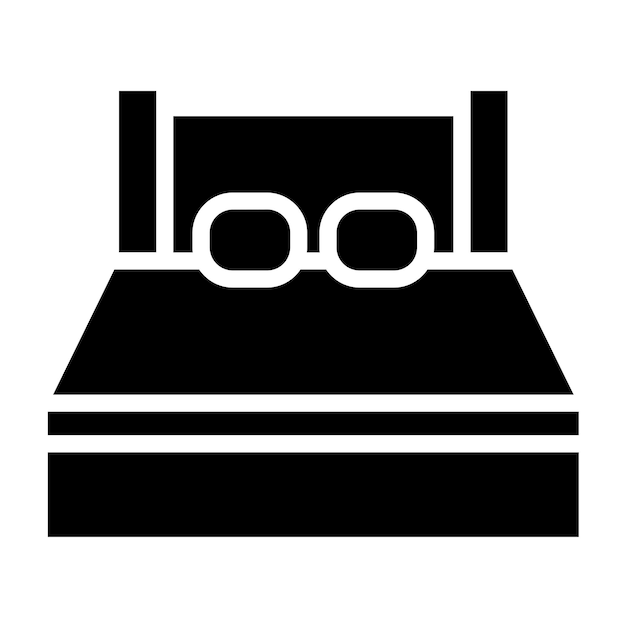 Estilo de icono de cama de la plataforma de diseño vectorial