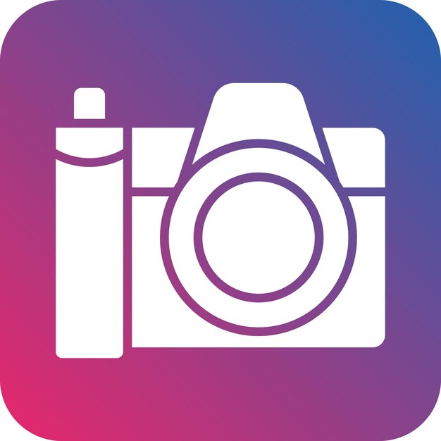 Estilo del icono de la cámara Dslr de diseño vectorial