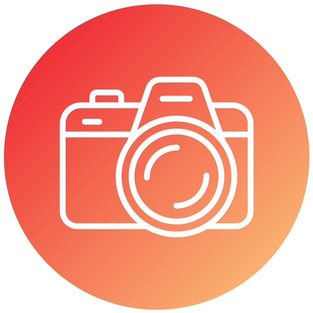 Estilo del icono de la cámara Dslr de diseño vectorial