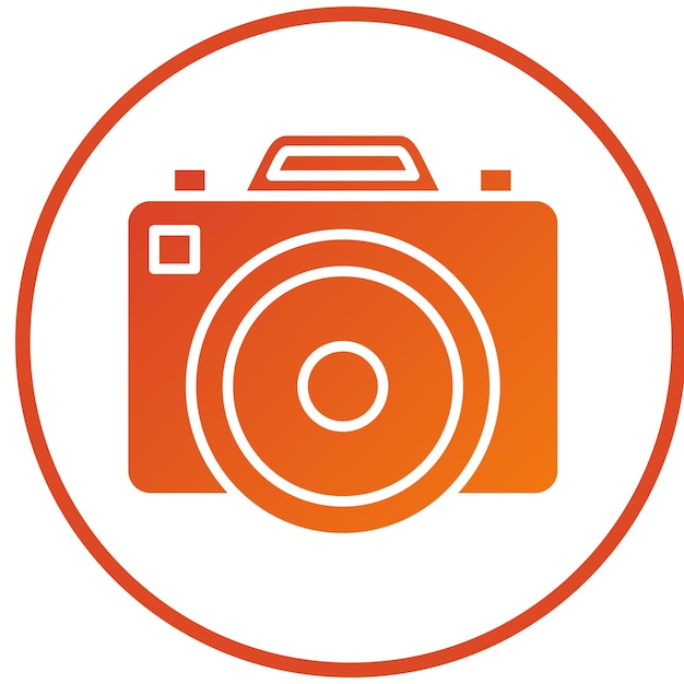 Estilo del icono de la cámara Dslr de diseño vectorial