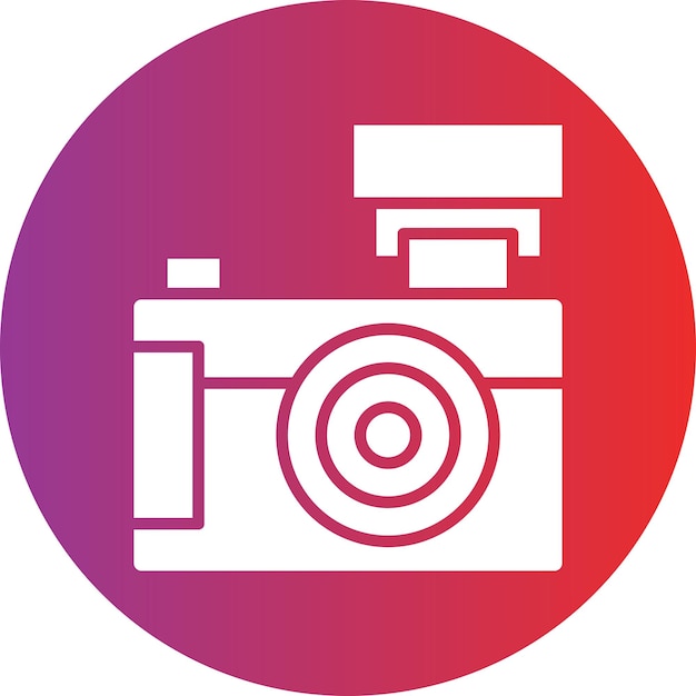 Estilo del icono de la cámara flash de diseño vectorial