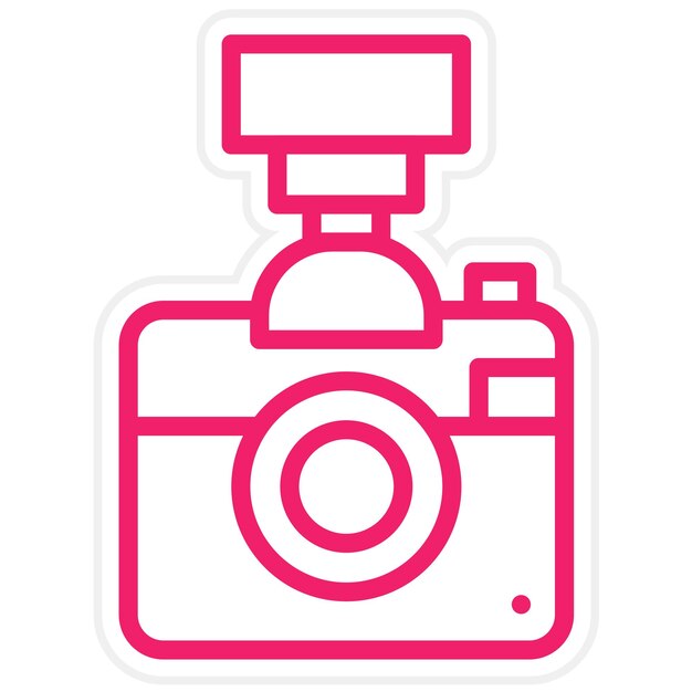 Estilo del icono de la cámara flash de diseño vectorial