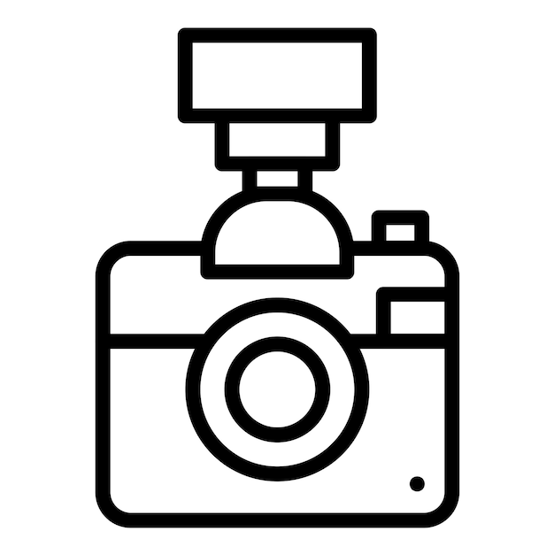 Estilo del icono de la cámara flash de diseño vectorial