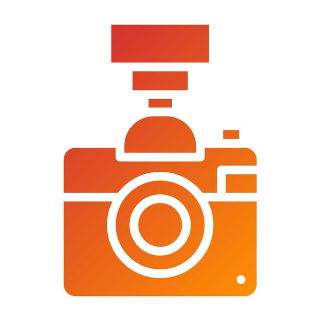 Estilo del icono de la cámara flash de diseño vectorial