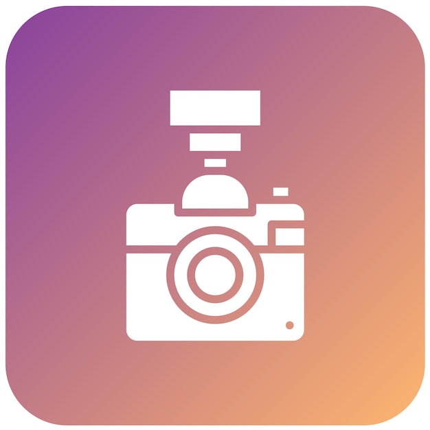 Estilo del icono de la cámara flash de diseño vectorial