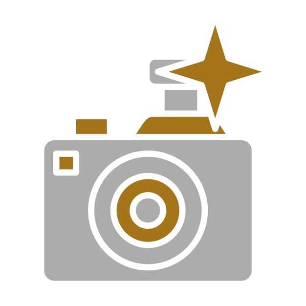 Estilo del icono de la cámara flash de diseño vectorial
