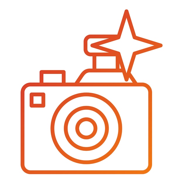 Estilo del icono de la cámara flash de diseño vectorial