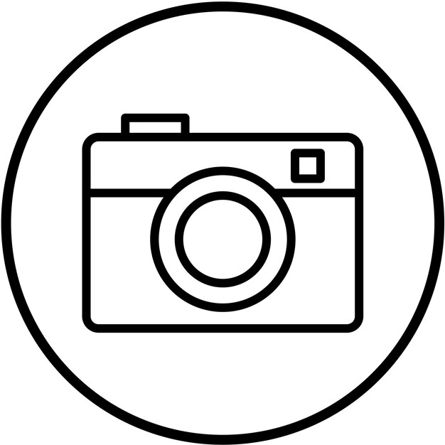 Estilo del icono de la cámara fotográfica de diseño vectorial