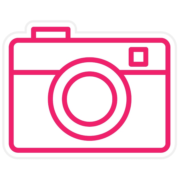 Estilo del icono de la cámara fotográfica de diseño vectorial