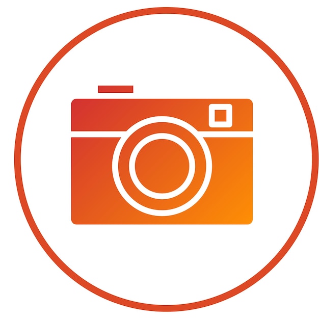 Estilo del icono de la cámara fotográfica de diseño vectorial