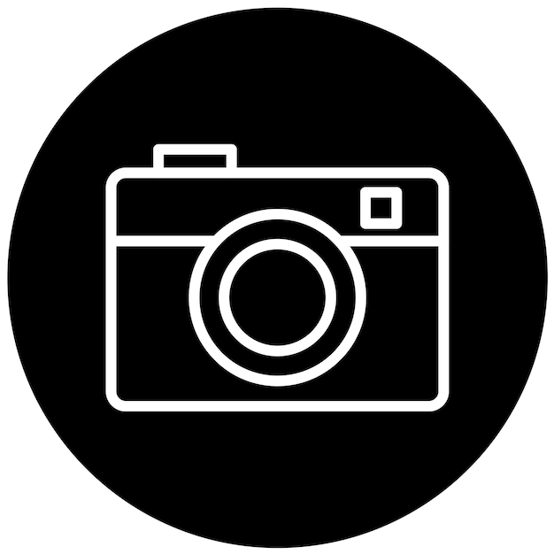 Estilo del icono de la cámara fotográfica de diseño vectorial