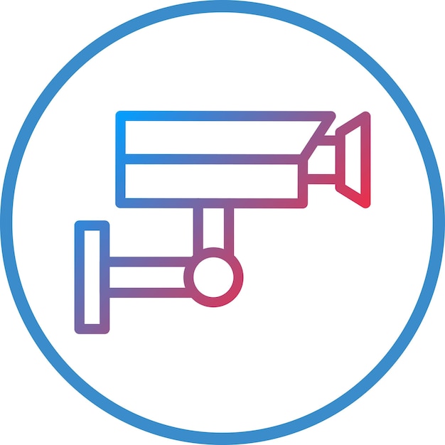 Estilo del icono de la cámara de seguridad de diseño vectorial