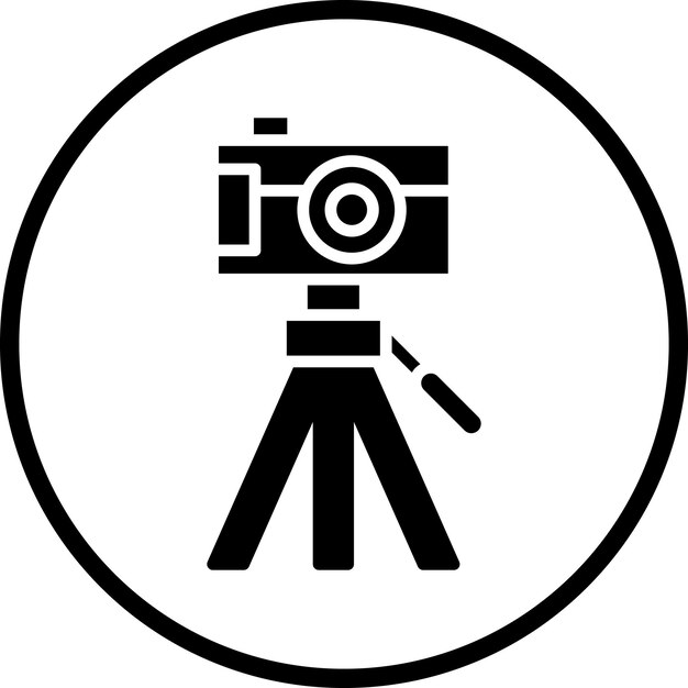 Estilo del icono de la cámara del trípode de diseño vectorial