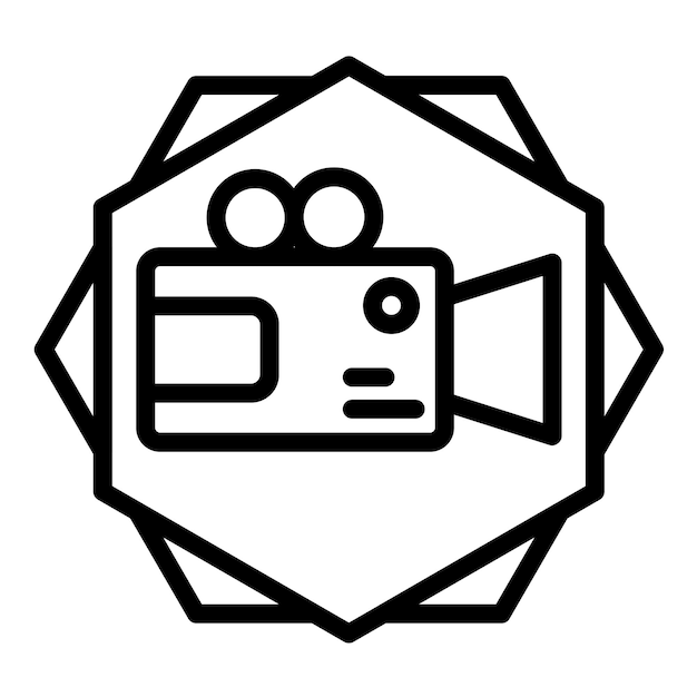Estilo del icono de la cámara de video de diseño vectorial