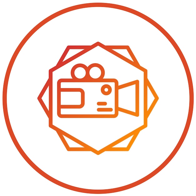 Estilo del icono de la cámara de video de diseño vectorial