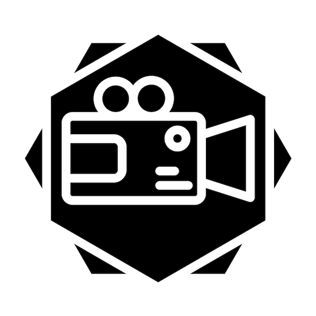 Estilo del icono de la cámara de video de diseño vectorial