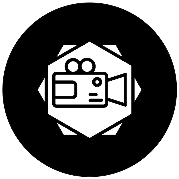 Estilo del icono de la cámara de video de diseño vectorial