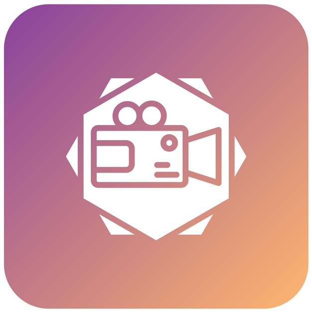 Estilo del icono de la cámara de video de diseño vectorial