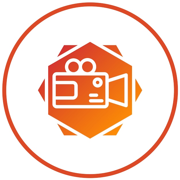 Estilo del icono de la cámara de video de diseño vectorial