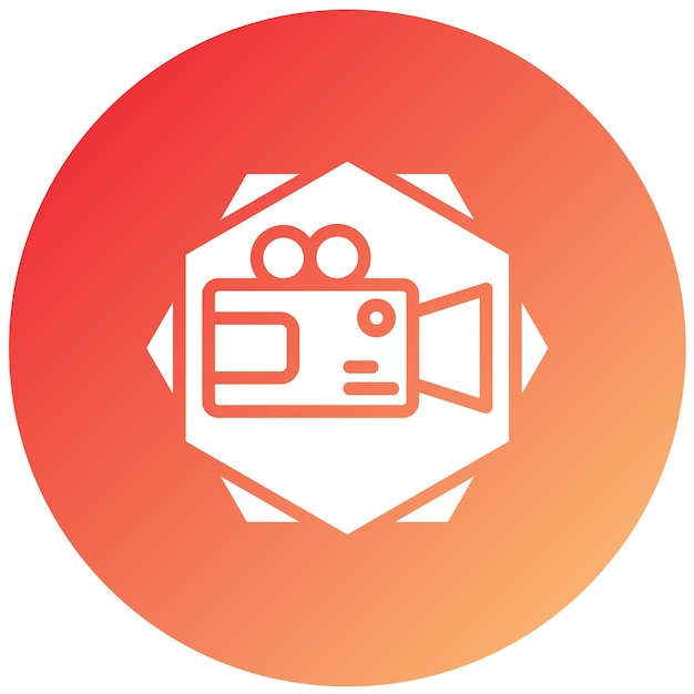 Estilo del icono de la cámara de video de diseño vectorial