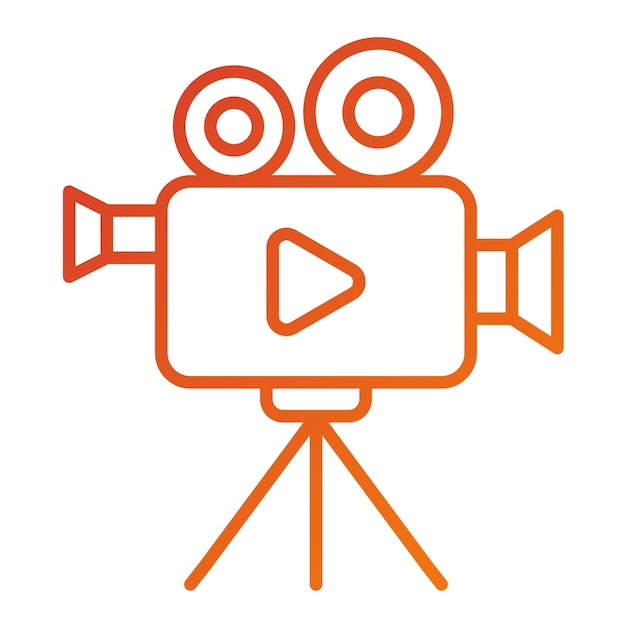 Estilo del icono de la cámara de video de diseño vectorial