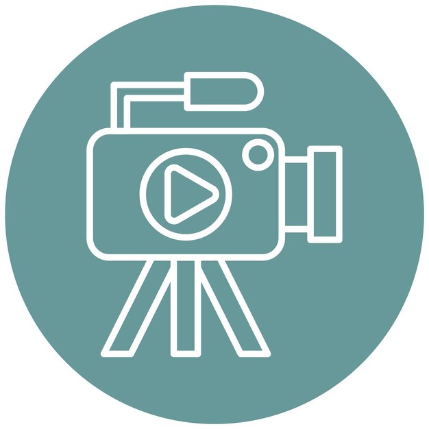 Estilo del icono de la cámara de video de diseño vectorial