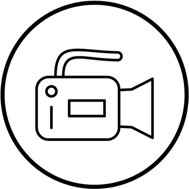 Estilo del icono de la cámara de video de diseño vectorial