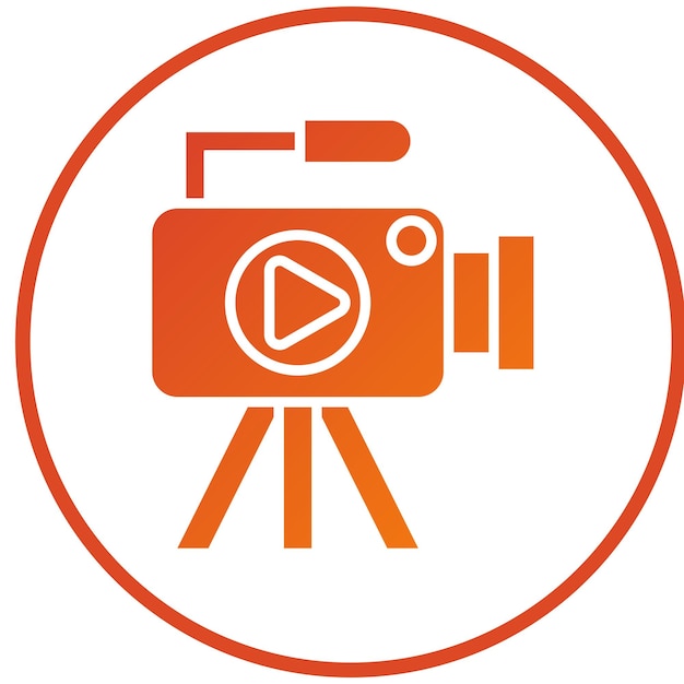 Estilo del icono de la cámara de video de diseño vectorial