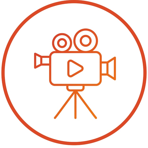 Estilo del icono de la cámara de video de diseño vectorial
