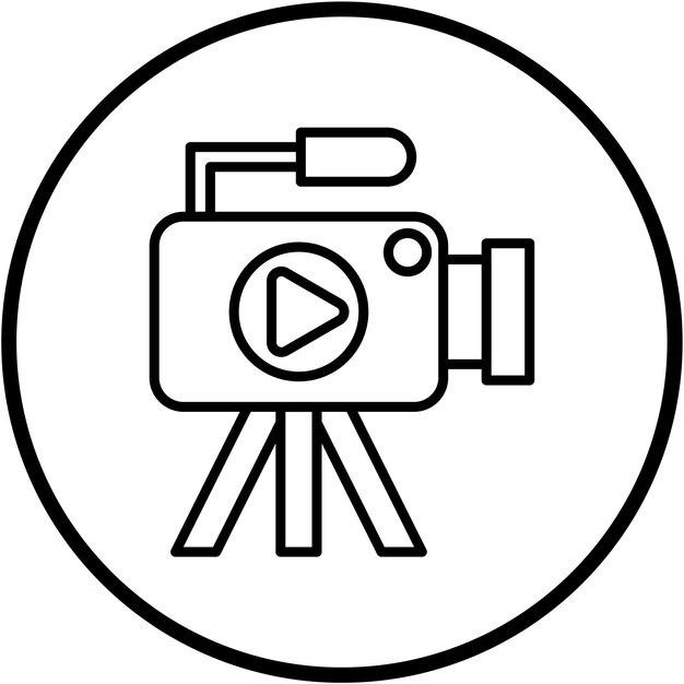 Estilo del icono de la cámara de video de diseño vectorial