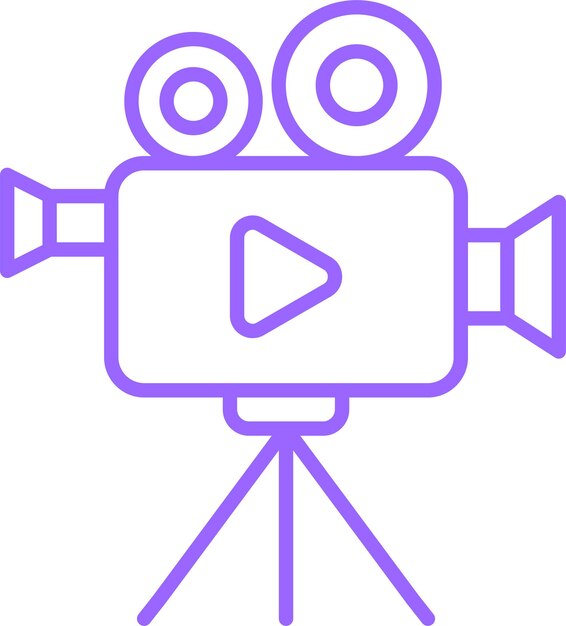 Estilo del icono de la cámara de video de diseño vectorial